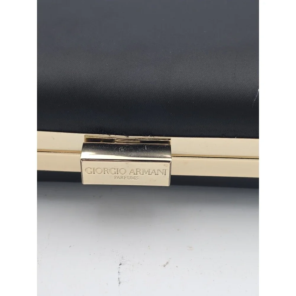 Giorgio Armani Parfums Black Gold Evening Clutch Purse Satin Lined
